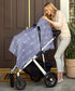 Metplus Muslin Baby Car Seat Canopy, Extra Wide Infant Cover, Lightweight Breathable Soft for Babies (Arrow)