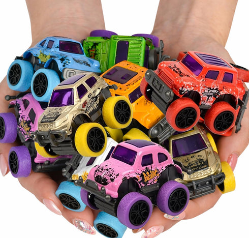 16Pcs SUNPROUND Mini Monster Truck Toys,Pull Back Alloy Trucks Party Favors, Die-cast Race Cars for Boys Girls Easter