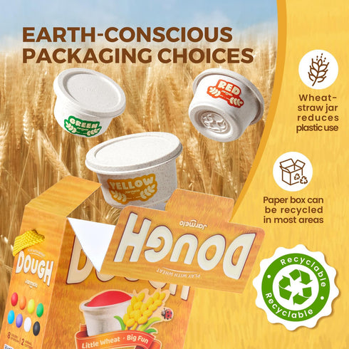8 Packs 2 2 oz 2-4 Jar Melo Wheat Modeling Dough Non-Toxic & Safe Dough with Molds, Each Can, Soft & Colorful Dough