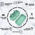 4pcs Travel Suction Plate Set for Baby, Portable Silicone Divided Bowls with Utensils for Toddler, Green
