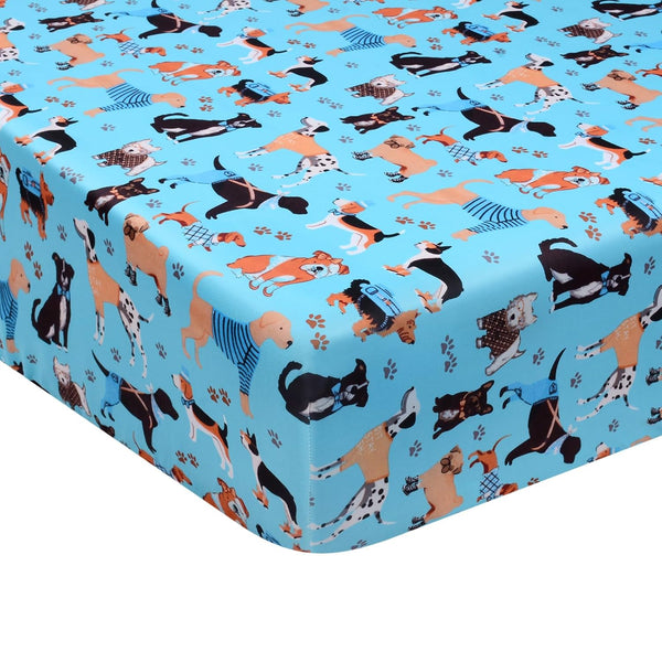 UOMNY Fitted Crib Sheet for Standard Crib and Toddler Mattresses, Baby Sheet, 1 Pack (Dog Toddler Sheet)
