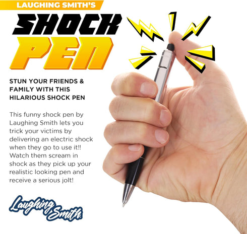 (2-Pack) Laughing Smith Shock Pen - The Ultimate Electric Pen Prank - Practical Joke Toy - Hilarious Shock Pen Prank