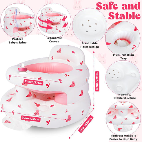 3-36 Inflatable Baby Seat for Months, Baby Seats for Infants for Sitting Up with Back Support Built in Air Pump