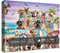 Funny Dog Puzzle Beach Dogs 1000 Pieces for Adults, Animal Jigsaw Puzzles for Vacation, Holiday Puppy Bulldog Decor
