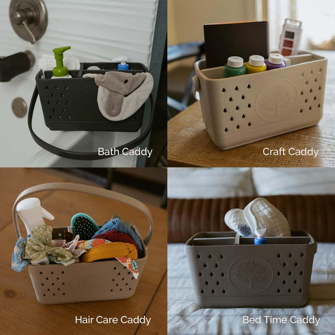 Parker Baby Large Bath Caddy | BPA Free & Food Grade Shower Caddy Organizer for Toys & Supplies | Quick-Dry, Sturdy