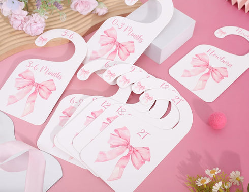 UOAOU Closet Closet Closet 24 Bow Nursery Dividers - Bow Baby Shower,Girl Dividers,Baby Girl Organizer with Bow,Newborn