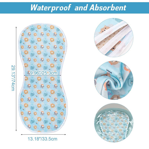 YSSPPOY 4 Packs 4-Layer Peanut Changing Pad Cover, Thickened Changing Pad Liner Waterproof Absorbent Non-Slip Reusable