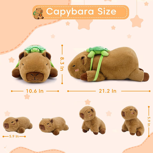 Mommy 4 Backpack SQEQE Capybara Stuffed Animals with Babies Inside, Capybara Plush with & Babies, Cute Plushies
