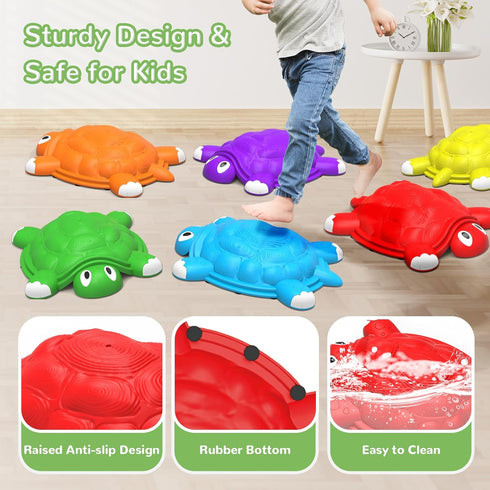 ABERLLS Stepping Stones for Kids, Turtle Balance Climbing Toys for Ages 3-7, Outdoor Indoor Sensory Play, Obstacle