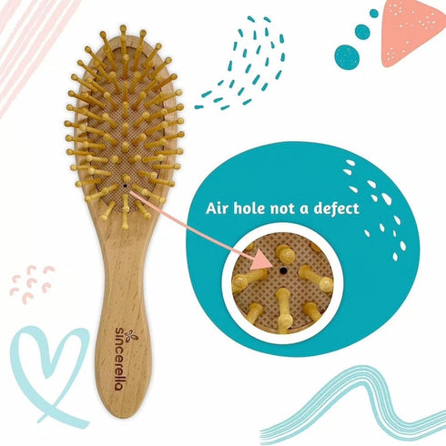 ZYMECH Customized Newborn Name Wool Brush Wooden Comb Personalized Baby Hair Brush Head Portable Comb Bath Hair Brush