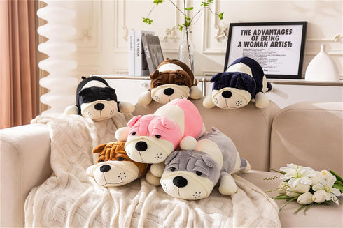 Bulldog Gray Stuffed Animal Plush Hugging Pillow for Boys and Girls, Children's Day Gift, 23.6in/60cm