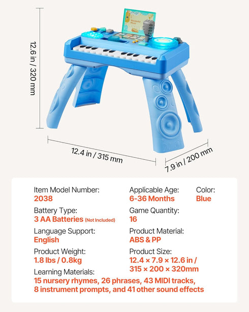 Playset 1-3, 133 6+ VEVOR Baby DJ for Toddlers Educational Musical Table Toys with Sound Sources, Recording and LED DJ