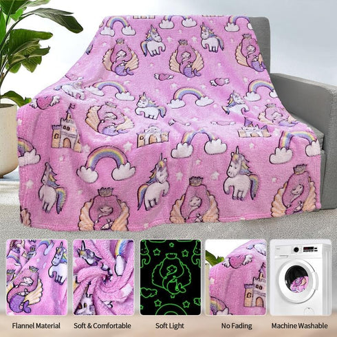 Mermaid Blanket for Girls 4-6 - Personalized Baby Blankets for Girls - Cute Toddler Gifts 40"x 50"