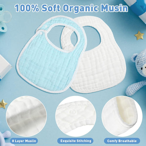 24 8 Yahenda Pcs Muslin Baby Bibs Bandana Drool Bibs for Unisex Boys Girls Soft Cotton Drooling Absorbent