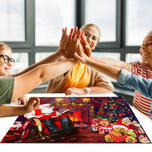 1000 Piece Jigsaw Puzzles for Adults, Santa's Room Christmas Puzzle, Beautiful Holiday Puzzle