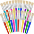 YGAOHF 24 Pcs Paint Brushes for Kids, Colorful Round and Flat Brushes, Easy Clean Toddler Paint Brushes