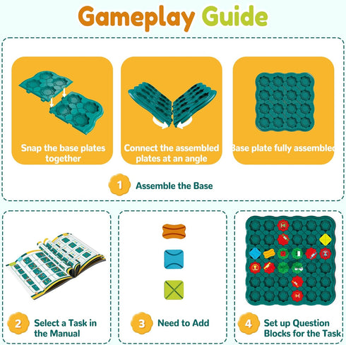 3 4 5 6 7 8 STEM Board Games Kids Toys, Maze Brain Teaser Puzzles Learning Games, Logic Road Track Building Blocks