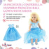Emily Rose Doll Clothes & Accessories, 18-inch Princess Queen Costume Ball Gown Dress, Fits Most 18" Dolls