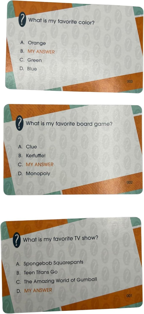 Card Game The Kid Quiz.