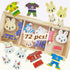 Wooden Bunny Family Dress-up Puzzle Box for Toddlers (72pcs) - Change Clothes Puzzle Games for Kids Ages 3+