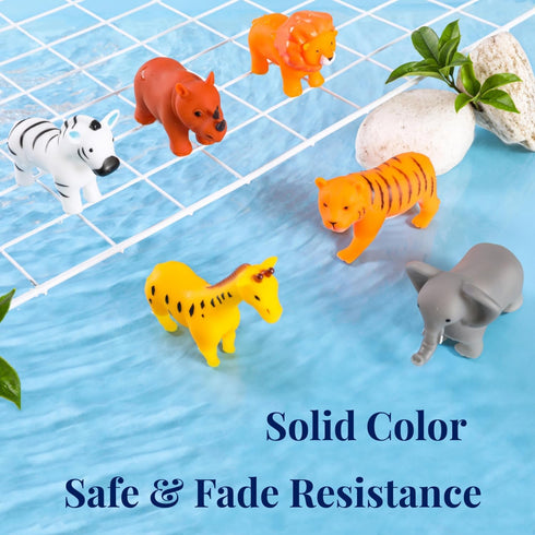 XY-WQ Bath Toys No Hole - 6 Pcs Animal Bathtub Toys for Infants 6-12 Months & Toddlers 1-3 with Mesh Bag