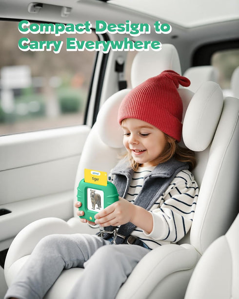 1 2 3 4 224 Talking Flash Cards for Toddlers Year Olds, Montessori Language Learning with Words, Pocket Speech Therapy
