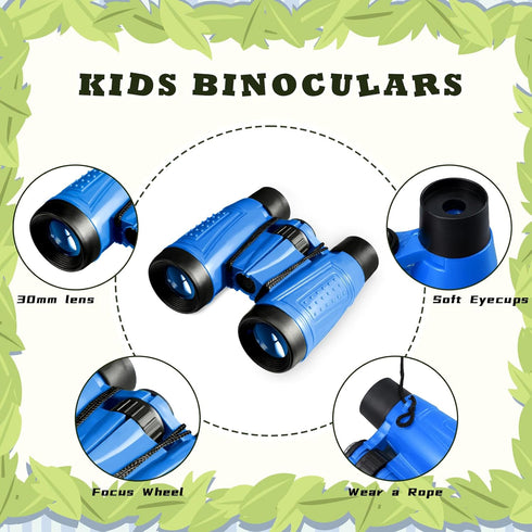 Libima 24 Pcs Binoculars for Kids, Compact Educational Binoculars with Neck String for Boys Girls
