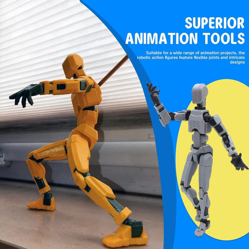 MerryXD Titan 13 Action Figure, Assembly Completed Dummy 13 Action Figure, T13 3D Printed Movable Toy (Blue)