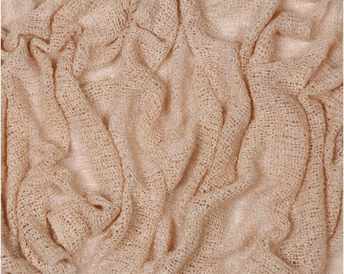 Matissa Newborn Baby Photography Prop, Swaddle Cheesecloth Knit Crochet Wrap, 16 Colors Available (Beige)