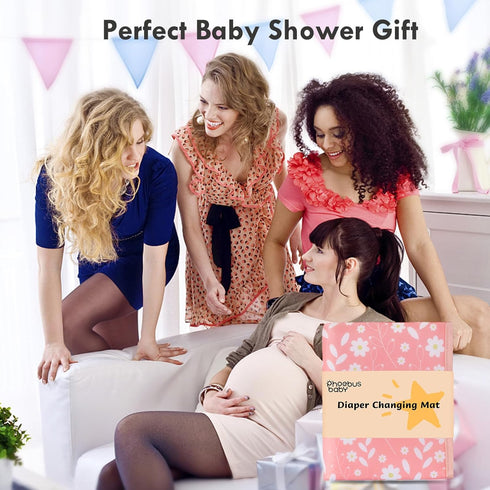 Portable Diaper Changing Pad for Baby - Waterproof Compact Changing Mat with Wrist Strap - Wipeable Travel Changing Pad