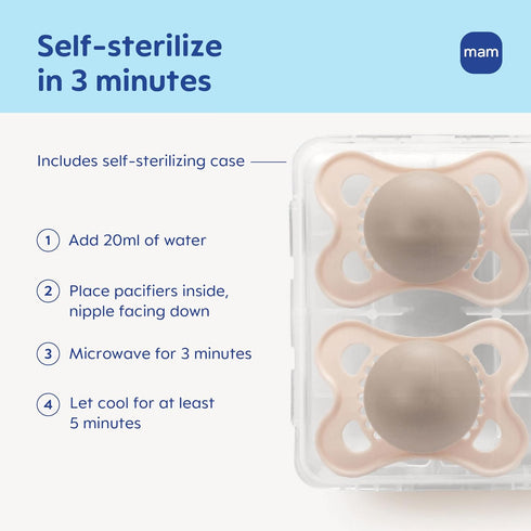 0-6 2 Count, MAM Original Matte Baby Pacifiers Months, Binky for Newborn Babies, BPA-Free Skin Soft Silicone Nipple