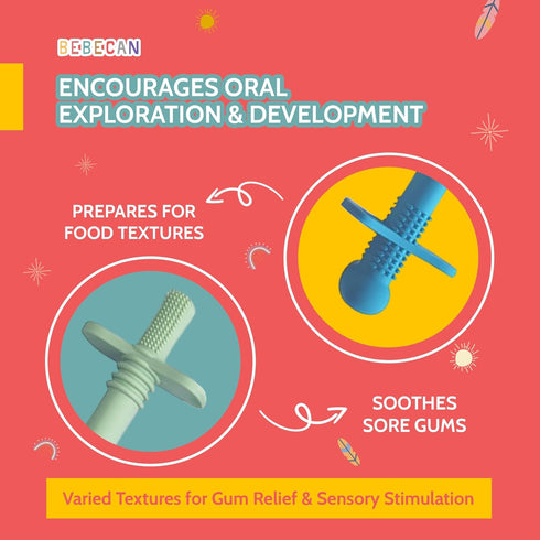 0-36 5 2 2 Bebecan Shielded Teething Tubes Baby Teething Relief Months, Anti-Choking Design, Clip-Attachable, BPA-Free