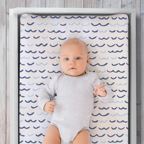 The Peanutshell Nautical Whale Changing Pad Covers for Boys or Girls, Unisex 3 Pack