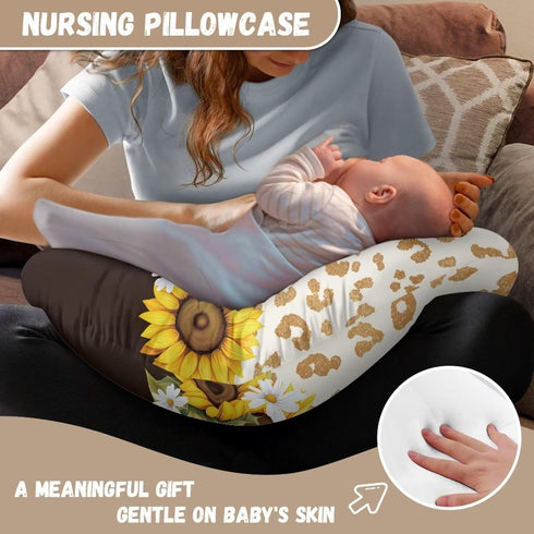 Kathyboom Cow Sunflower Nursing Pillowcase for Baby Boys Girls Fits The Original Support for Breastfeeding Bottle