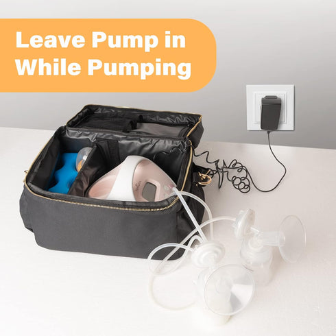 Flyangle S1 S2 EliteMom Breast Pump Bag (Patent Pending) - Stylish Pumping Bag Compatible with Spectra Gold