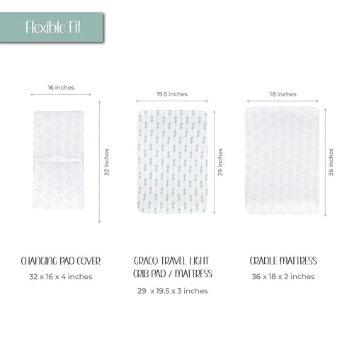 Pack Set Changing Pad Cover and n Play Sheet Bundle (Sage Diamond Collection)