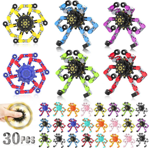YIZER Spinners,30PCS Easter Basket Stuffers Transformable Fidget Funny Sensory Fidget Toys Deformable Chain DIY Robot