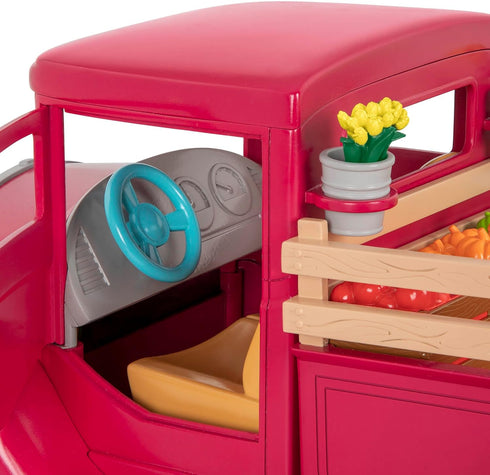 Playset Playset 3+ Li'l Woodzeez Farmer's Truck Doll with Toy Truck, Miniature Food & Accessories Compatible with Doll