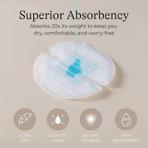 100 Count Lansinoh Stay Dry Disposable Nursing Pads, Soft and Super Absorbent Breast Pads, Breastfeeding Essentials