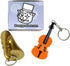 (WSV-V1-1P-WT) MunnyGrubbers - Original World's Smallest Violin & World's Saddest Trombone Toy Keychain with Playable