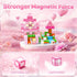 Laoren 4-12 Castle-150pcs) Magnetic Building Blocks, STEM Toys Educational Magnet Cubes for Kids Ages (Pink