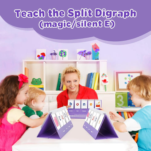 Magic E Word Games, Phonics Flash Card for Preschool Kindergarten Classroom, Spelling Reading Learning Games