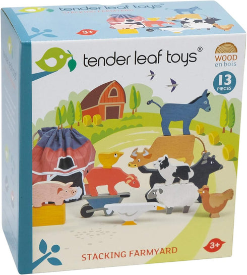 Set Set Tender Leaf Toys - Stacking Farmyard for Kids - Animal for Encouraging Logical Thinking, Inspire Imaginative
