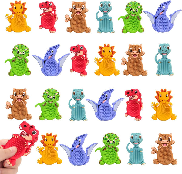 MAHMLOW 24Pack Dinosaur Sensory Fidget Stress Toys for Kids Classroom, Autism Calming Special