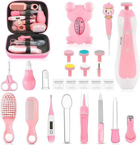 Baby Healthcare and Grooming Kit | 26 in 1 Portable Baby Safety Care Set with Hair Brush, Comb, Nasal Aspirator,