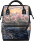 Hsnar Rose Flowers Boat Waterproof Diaper Bag Backpack Large Capacity Baby Bag with