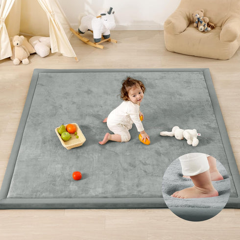 1.3" Thick Baby Play Mat for Floor, 39x59 Foam Tummy Time Mat,
