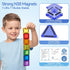 60 Set WMXDU PCS Magnetic Tiles Travel for Kids, Portable Magnetic Building Blocks with Tin Box, Car Rides Airplane