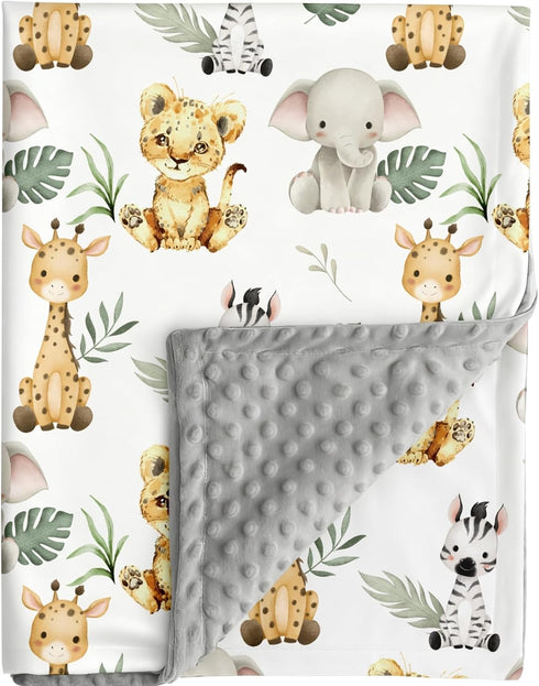 FIGEPO Safari Jungle Animals Baby Blanket Gender Neutral Blankets for Newborn Baby Girls