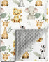 FIGEPO Safari Jungle Animals Baby Blanket Gender Neutral Blankets for Newborn Baby Girls